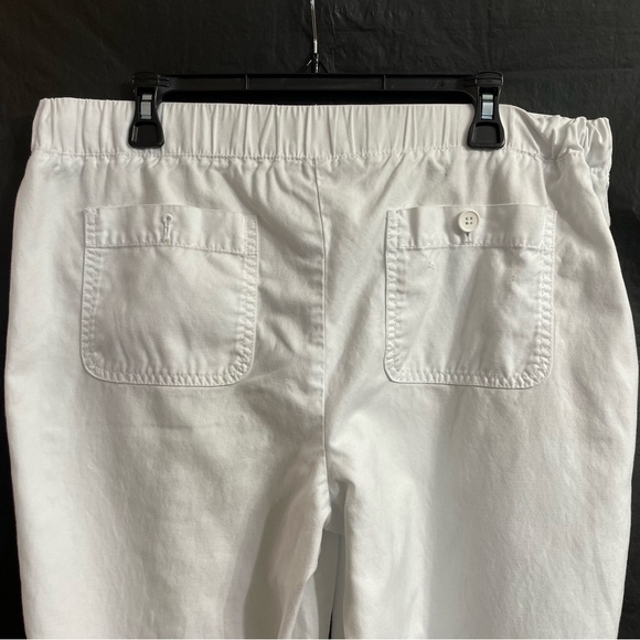 Talbots Women’s White Cropped Pull-On Pants 12P Summer Vacation Resort - Picture 6 of 8